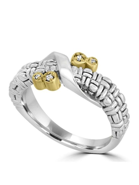 Philip Andre Jewelry - Philip Andre 18K Gold & Sterling Diamond Ring